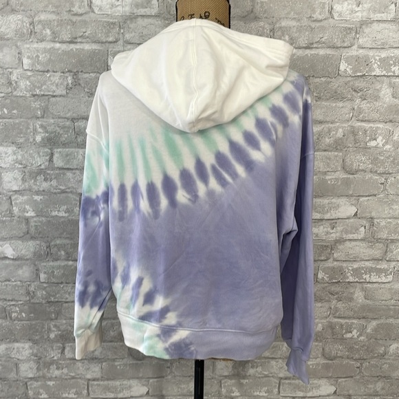 Wildfox French Terry Relaxed Fit Tie-Dye Hoodie in Peri Shibori - Picture 4 of 6